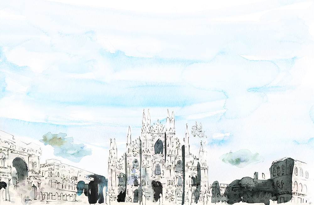 花王WEBサイト『カネボウ:ミラノコレクション』ミラノ大聖堂挿絵