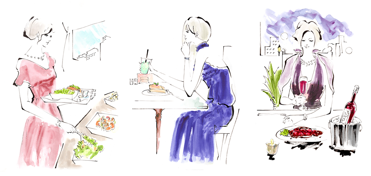 KIRARITO GINZA『焼き肉レストランWOLD DINER』WEB,メニュー,リーフレット,挿絵